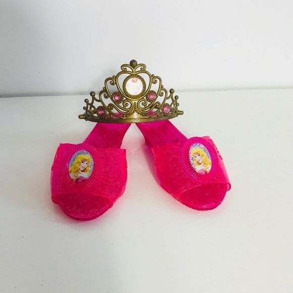Disney Princess Aurora Crown  Glitter Shoes Tiara - Picture 1 of 6
